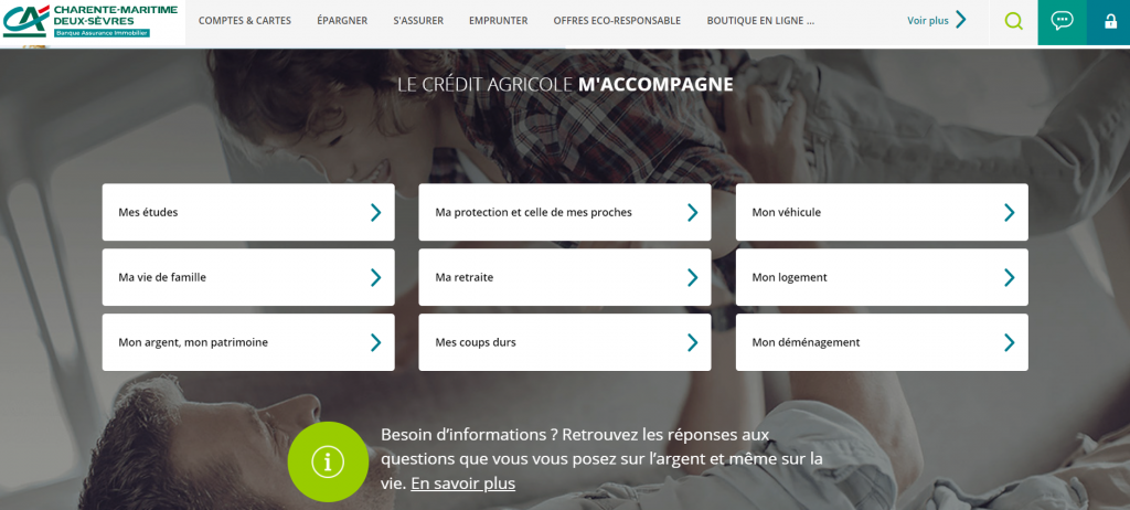 Ecran, www.ca-cmds.fr accéder à mes comptes