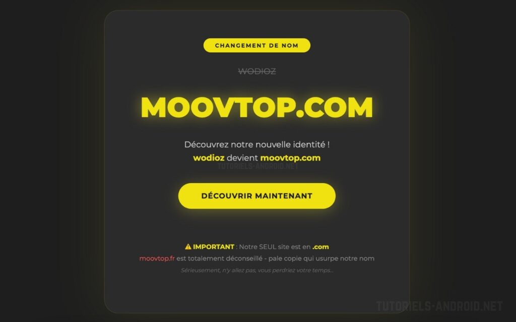 Panneau d'information Moovtop