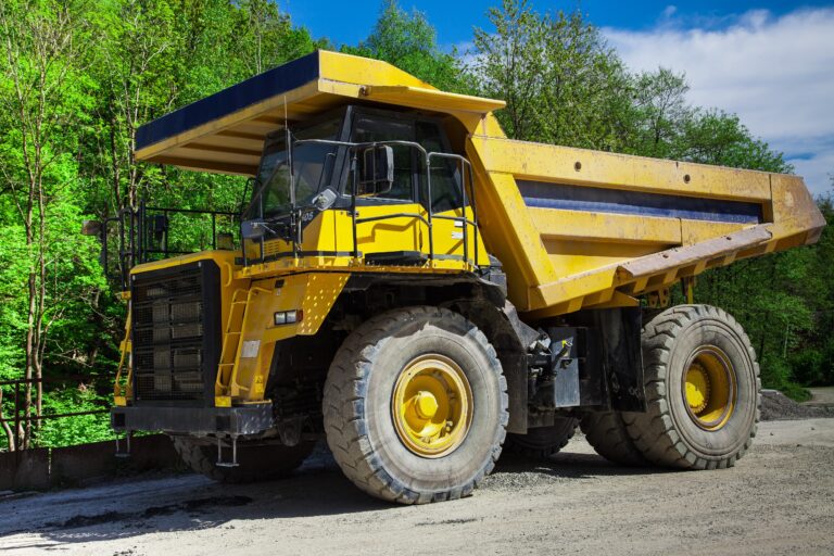 Camion à benne Kipp Truck Monster Truck garée dans une prairie